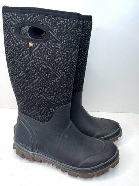 Bogs Whiteout Boots Women Size 8 Winter Snow Insulated Waterproof Black Pull On